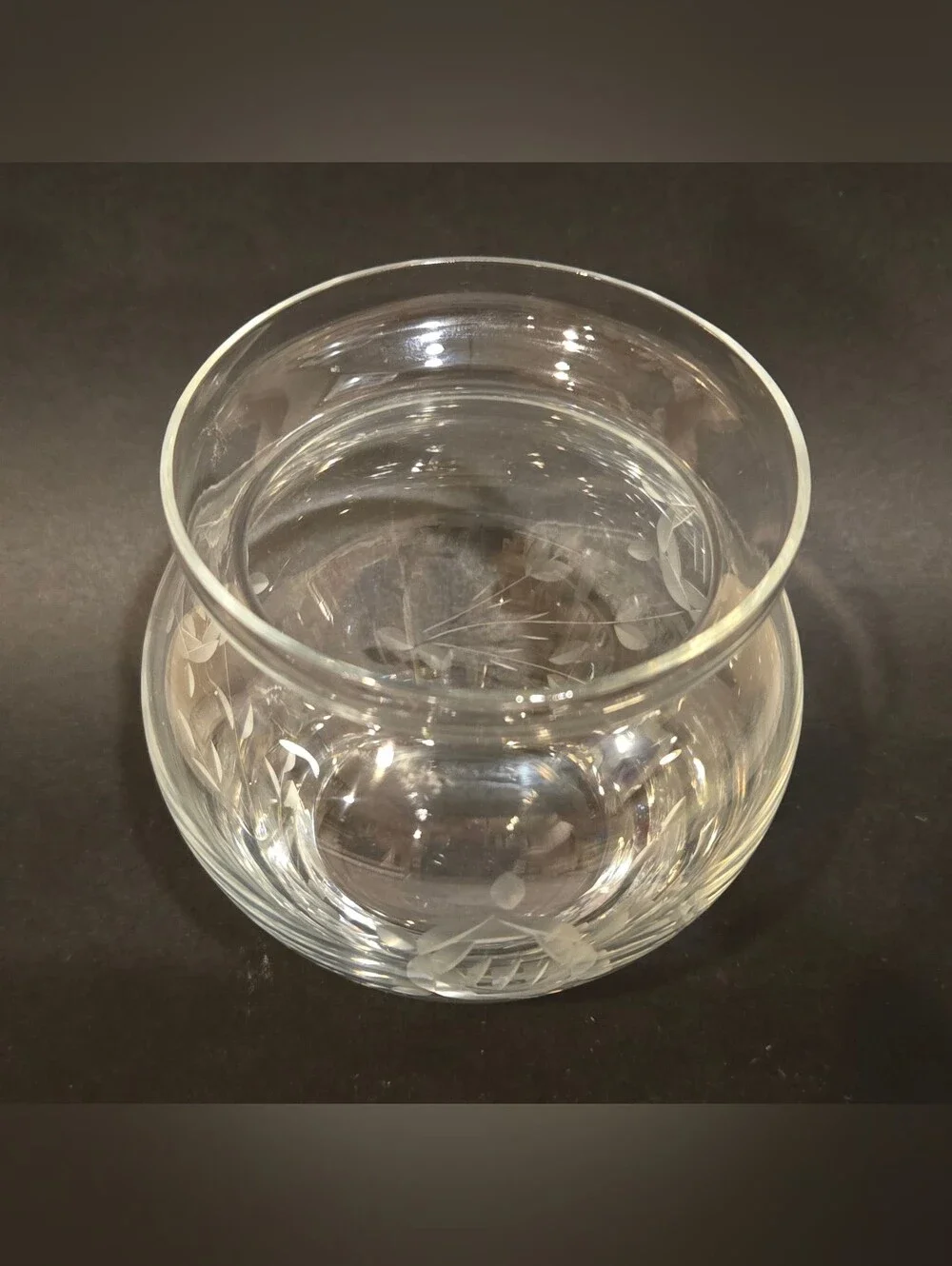 Vintage Princess House Heritage Small Crystal Etched Vase